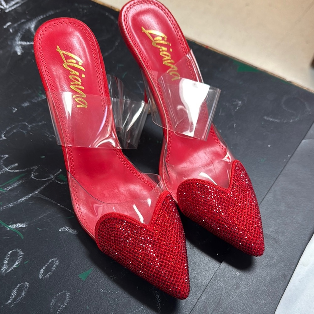 Liliana Heart Red Sparkle Women's Shoes